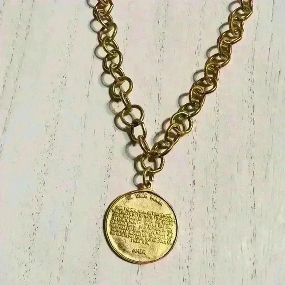 Antiqued Gold Lord’s Prayer Necklace - Picture 1 of 2